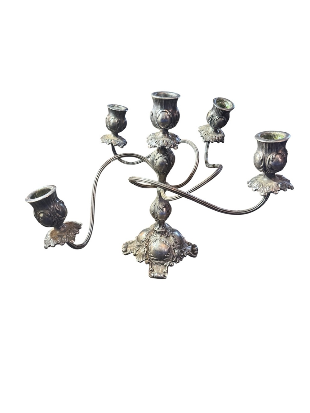 Antique Pairpoint Candelabra 5 Points Quadruple Silver Plated 6124 Circa 1900s